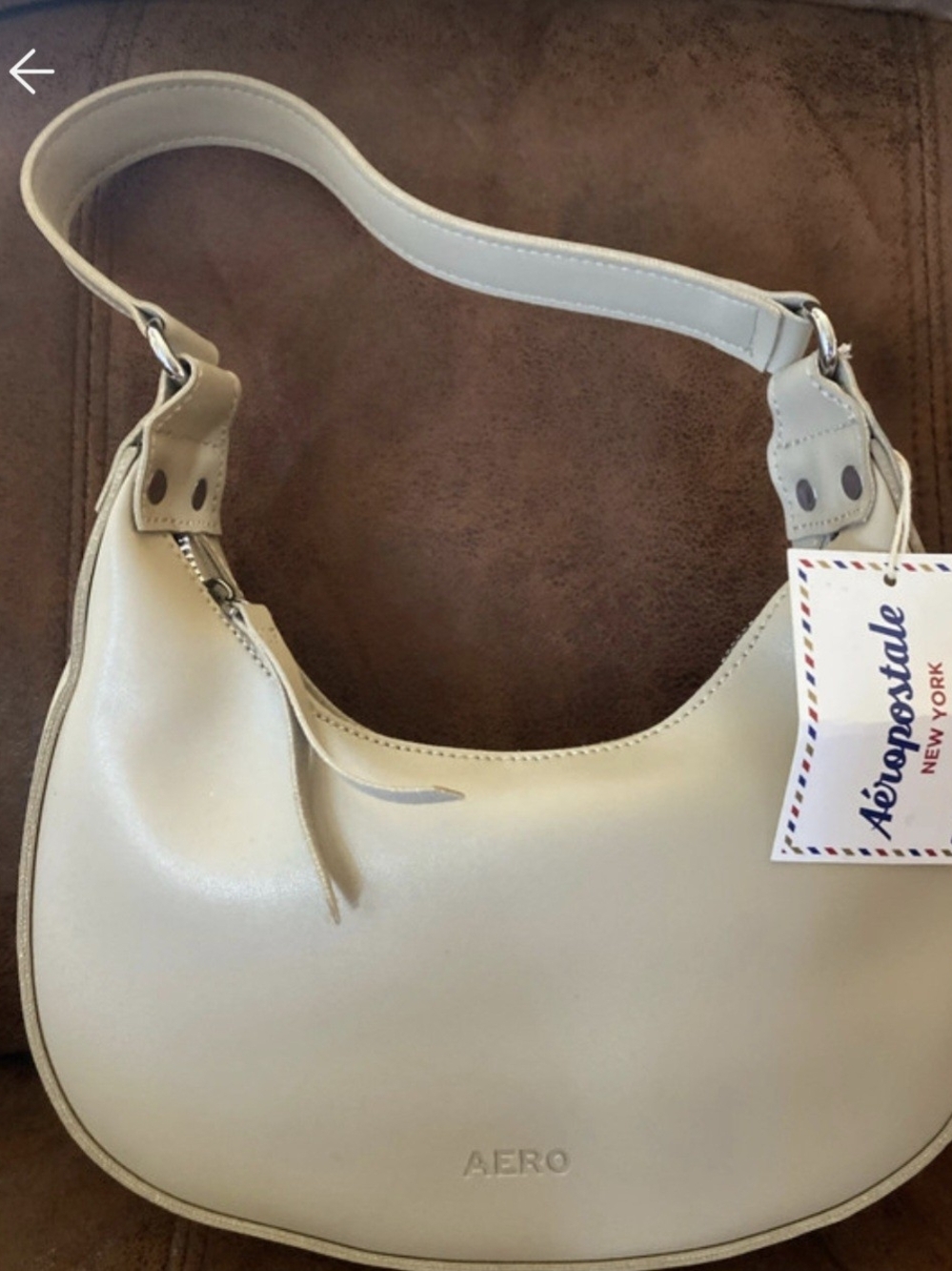 Aeropostale Cream Hobo Shoulder Bag